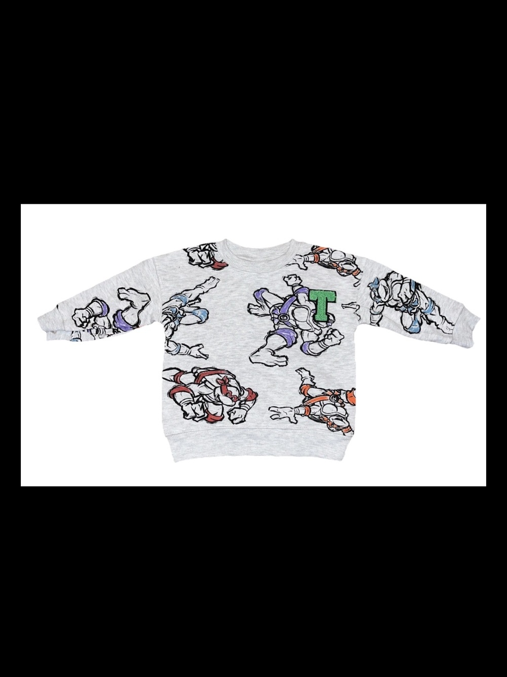 Ninja Turtles Cartoon Nickelodeon Official  Crewneck Sweatshirt & Slippers NWT
